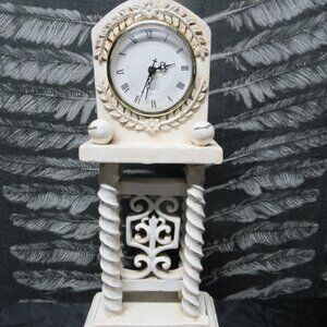 Vintage Style Mantle Clock (Heavy Polyresin) Battery Operated